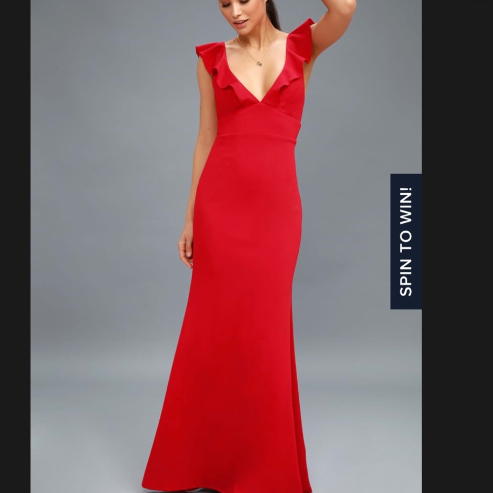Lulus red floor length dress